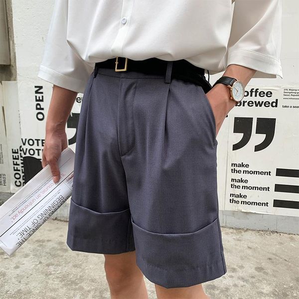 

2020 summer new korean version of the loose harajuku trend student business men's casual solid color shorts1, White;black