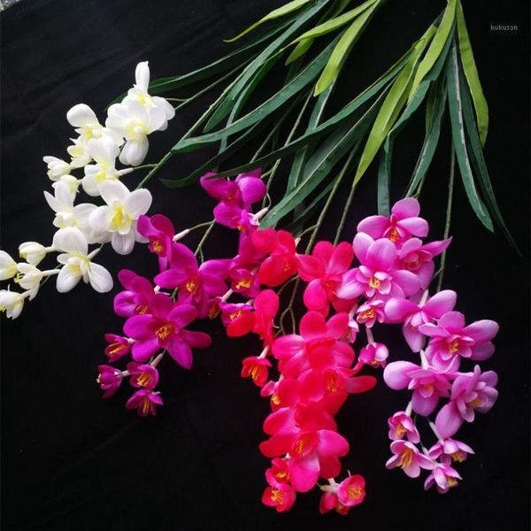 

100pcs artificial ia flower fake butterfly orchid silk cattleya beige/pink/rose red/purple colors cymbidium orchid flowers1