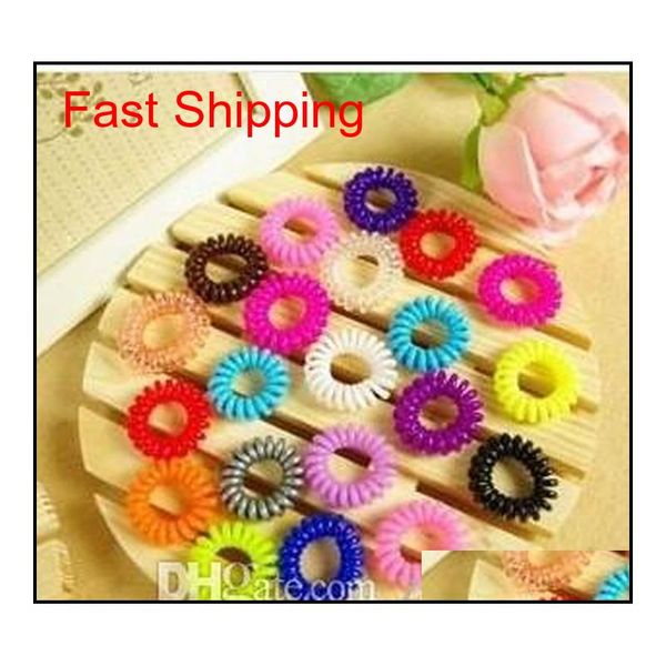 

telephone wire elastic hair bands ties rings rubber ponytail holder bracelets headbands qylmjf bdehome, Silver