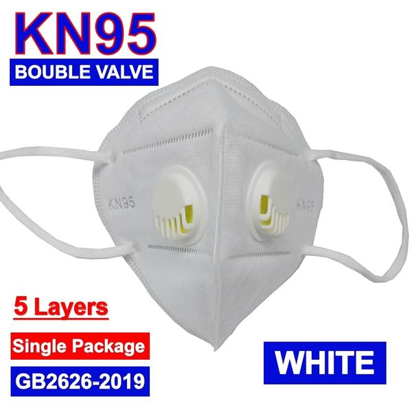 

95 double breathe valves disposal valve dhl kn fast 5 layers face mask 4 colors