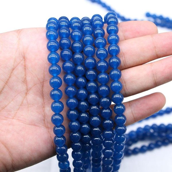 

1strand lot dark blue quartz crystal stone round beads 4 6 8 10 12mm loose spacer bead for jewelry making findings diy bracelet h bbynbm