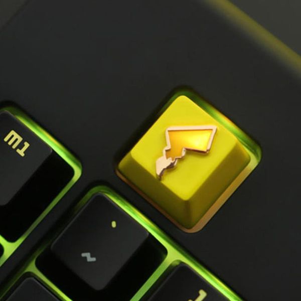 

yellow tail design keycaps for cherry mx switch mechanical gaming keyboard aluminum alloy backlight keycaps yellow