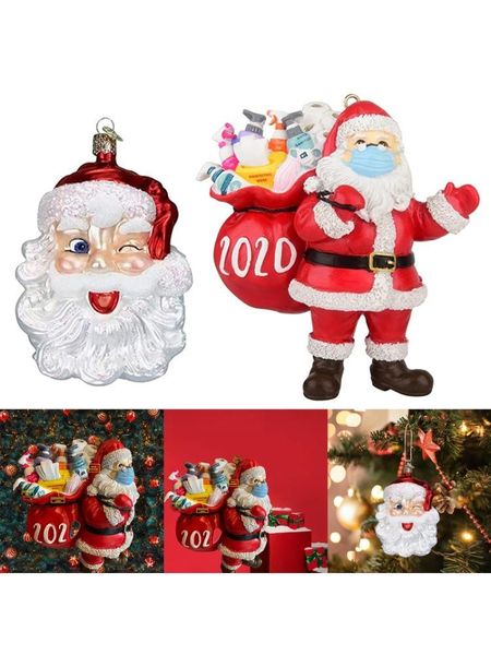 

2020 personalized resin santa claus ornaments hanging christmas tree pendant