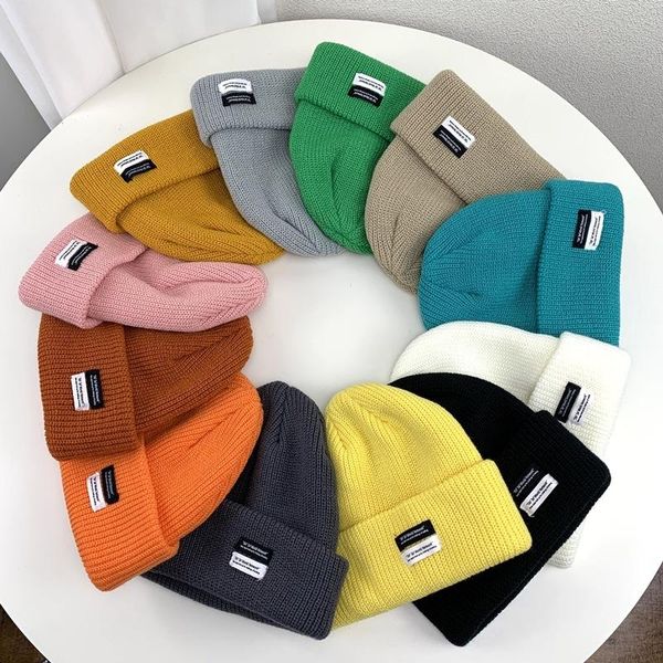 

beanies harajuku hat e girl simple letter printing women's winter hats knitted fluorescent casual accessories