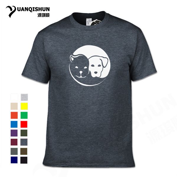 

sport 16 colors pets lovers t-shirt taiji design yin and yang dog cat printing tshirt harajuku funny t shirt for mens clothing unisex
