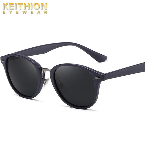 

keithion tr90 классические поляризованные очки мужчины vintage раунд солнцезащитные очки для женщин вождения очки uv400 gafas de sol, White;black