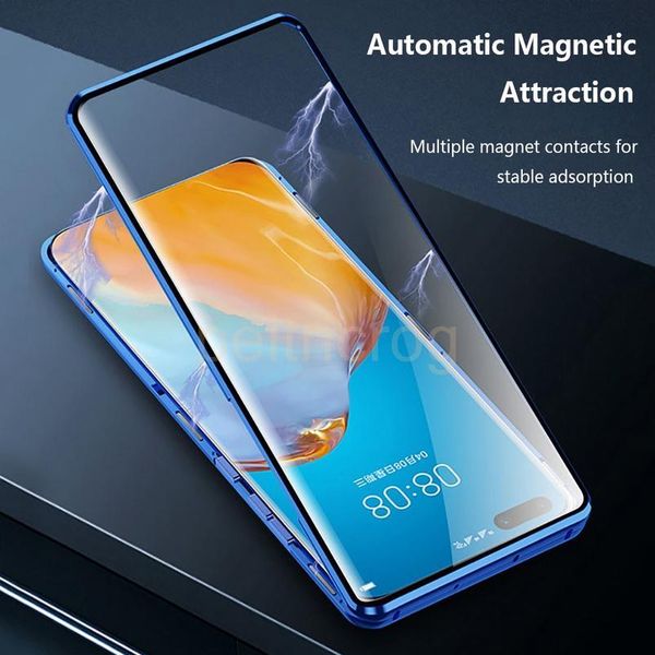 

new upgraded protective lens magnetic double-sided glass case for huawei mate 20 30 p30 p40 pro honor 30s v30 jllyfm