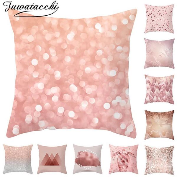 

fuwatacchi gilding geometric cushion cover pink glitter pillow cover for chair sofa decorative pillows polyester throw pillows1
