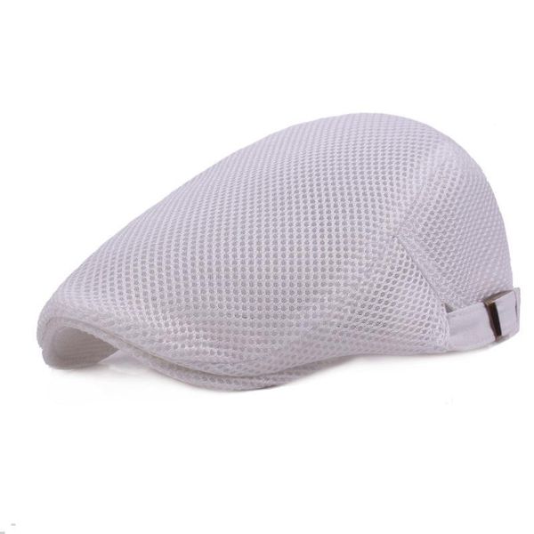

new summer breathable fashion mesh hat men's casual beret gorras planas boinas women's flat cap adjustable male beret blm03 h wmtx