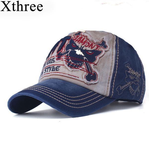 

xthree cotton fasion leisure baseball cap hat for men snapback hat casquette women's cap wholesale fashion accessories 201026, Blue;gray