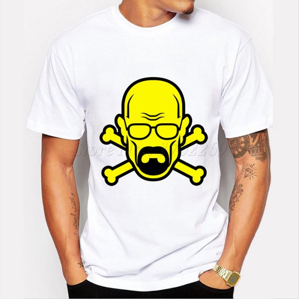 

2018 мода breaking bad гейзенберг череп printed уолта белый с коротким рукавом hipster предупреждения горячей продажи tops спорт толстовка т