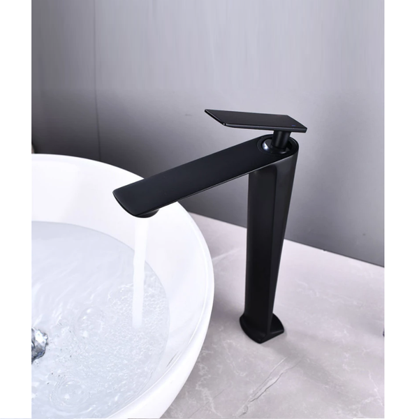 

bathroom sink faucets faucet black basin cold and water mixer tap single handle deck mounted tall/short
