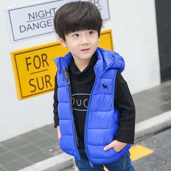 

new down cotton hooded vest for boys girls autumn and winter fashion korean light weight children's vest black friday