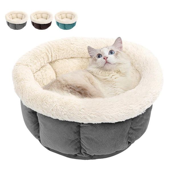 

warm cat bed round pet puppy cat house nest soft sleeping bag pet basket cushion puppy kennel for small meduim cat sqclgt