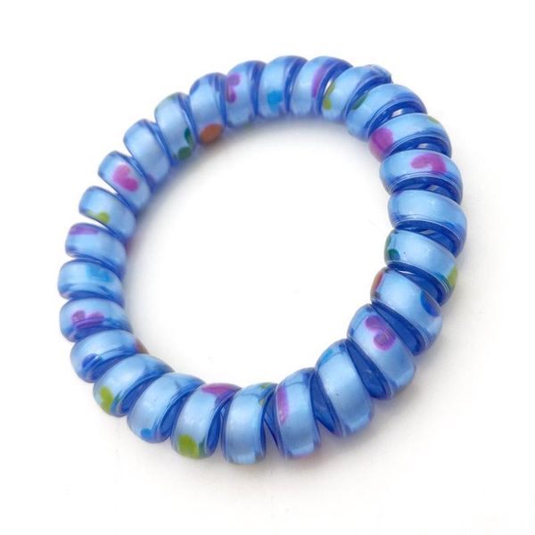 

random colors size 5cm hair bands elastic heart print telephone wire ties plastic rope accessory q qylpbf