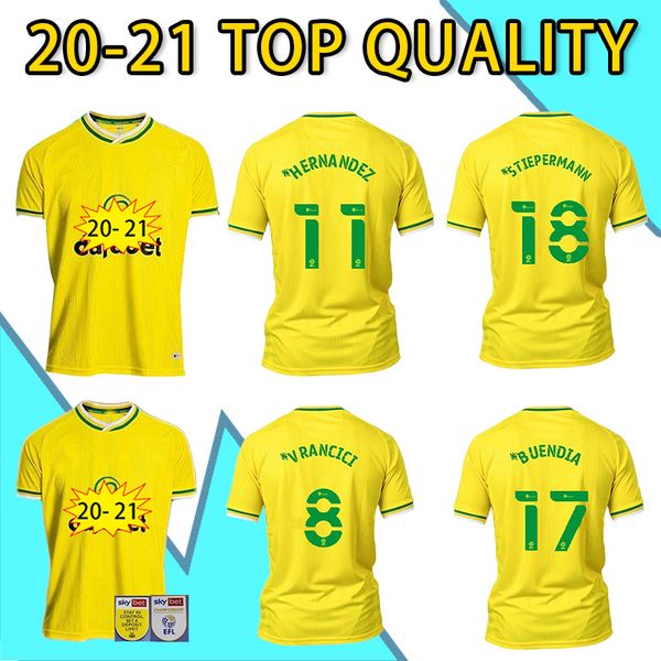 

norwich pukki city hugill soccer jerseys 2020 21 roberts hernandez buendia stiepermann mclean footy football shirt, Black;yellow