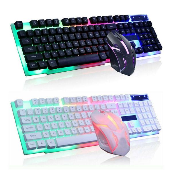 

rgb led backlit wired keyboard and mouse set mechanical feeling 104 keycaps gamer keyboard for computer desklappc gamer