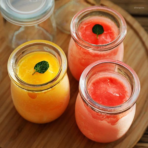 

20pcs pudding bottle with lid mousse cup glass yogurt bottles glass bottles