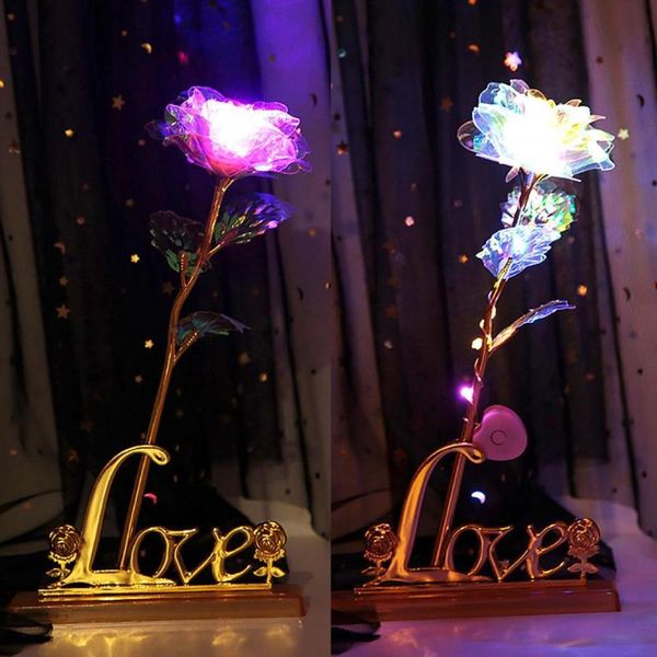 

creative simulation 24k foil plated rose flower valentine gift home decoration