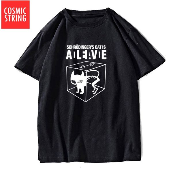 

comic string schodingers cat print o neck male tshirt cool men's short sleeve s sport hooded sweatshirt hoodie men t shirt