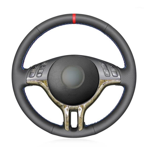 

black artificial leather car steering wheel cover for e46 318i 325i 330ci e39 x5 e53 z3 e36/7 e36/81