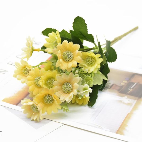 

33cm 6 forks 15 heads artificial chrysanthemum houseplant home decoration accessories diy wedding christmas bonsai dining table f wmtkxw