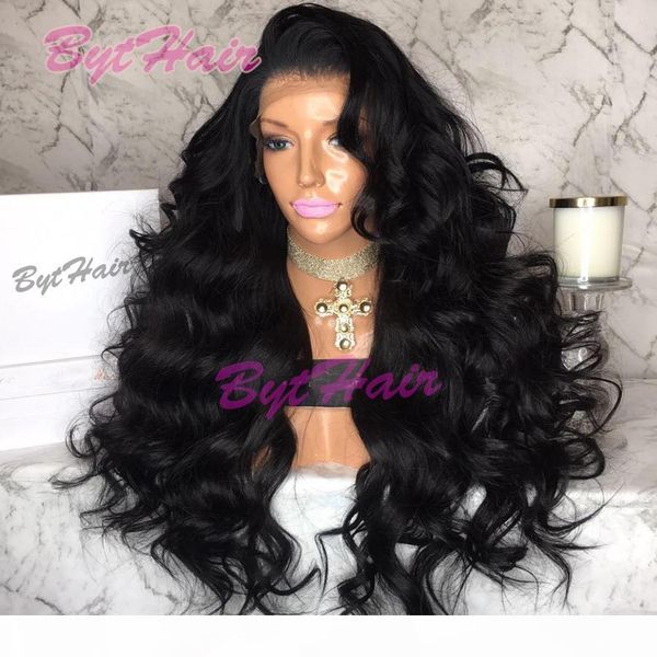 

bythair selling 180% density wavy lace front human hair wigs for black women natural hairline full lace wig with baby hair, Black;brown
