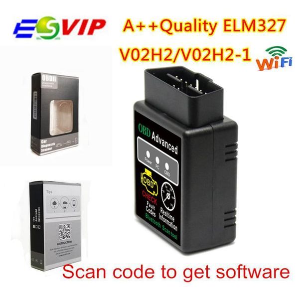

50pcs dhl elm 327 v02h2/v0h2-1 code reader elm 327 v1.5 bluetooth auto obd adapter fault inspection engine diagnostic scanner1