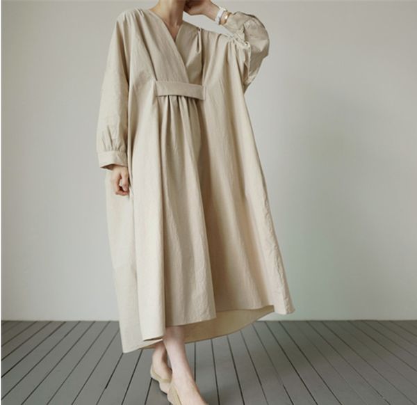 

8165 loose oversized knee length shirt feminine korean v-neck long 8165 loose oversized knee length pullover shirt feminine korean v-neck pu, Black;gray