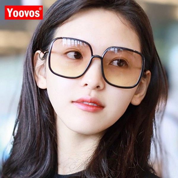 

yoovos oversized sunglasses women square classic women sunglasses vintage female brand designer eyewear mirror, White;black
