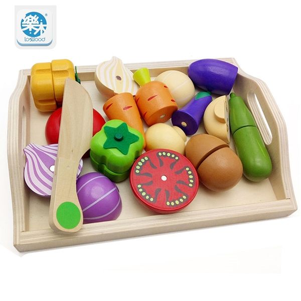 

logwood mother garden baby wooden toys pretend play kitchen toys cutting fruit and vegetable education food toys gifts y200428
