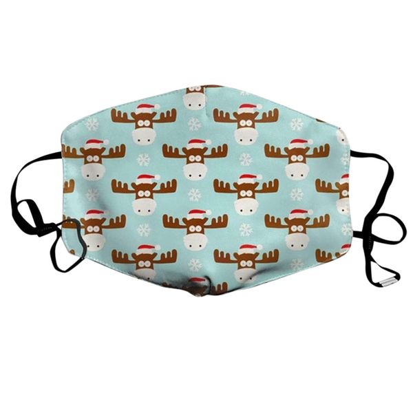 

новые маски washable fabric 1pc рождество санта adult elk 3d printed anime рот муфельные пыле защитный mascarillas face shield