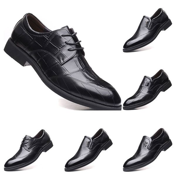 

2020 new fashion 37-44 new men's leather men's shoes overshoes british casual shoes espadrilles #23, Black