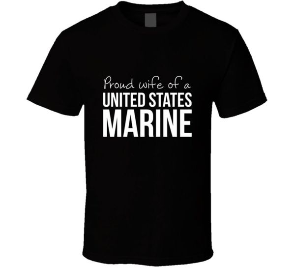 

sport 2019 brand clothing men printed fashion design proud wife of a united states marine t shirtmuscle men men's t shirts