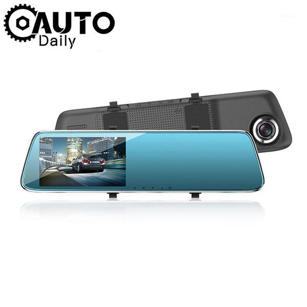 

car dvr 5.0" screen 1080p full hd dual lens rear view dash cam vehicle monitor video recorder camera auto detector car camcorder1