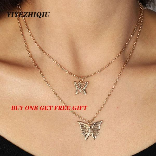 

simple style hollow cute animal butterfly clavicle chain jewelry for women long pendants necklaces 2 color charms bijoux1, Silver