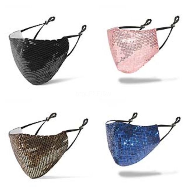 

dust-proof washable lady face protective designer masks masks reusable salon sponge sequin bling paillette bling mask#568#210 pahgd