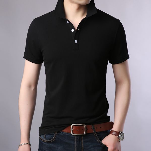 

2021 new nova vero homens de slida curta fino ajuste camisa polo masculinas confortveis respirvel hww9, White;black