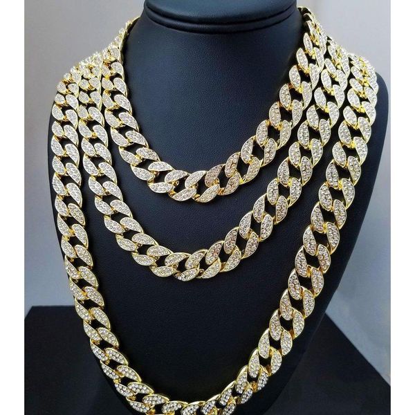 

2020 bling diamond iced out chains necklace mens cuban link chain necklaces hip hop personalized jew sqcztb homes2007, Silver