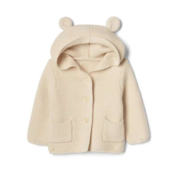 

pure cotton hooded children's knitted cardigan spring new men's and women's sweater coat, Blue