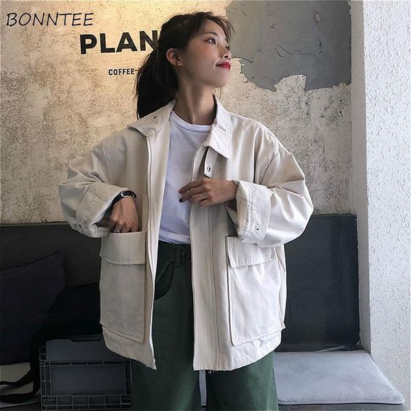 

women's jackets women harajuku pure bf style stylish couple teenagers outwear autumn trendy ladies jacket female coats all-match1, Black;brown