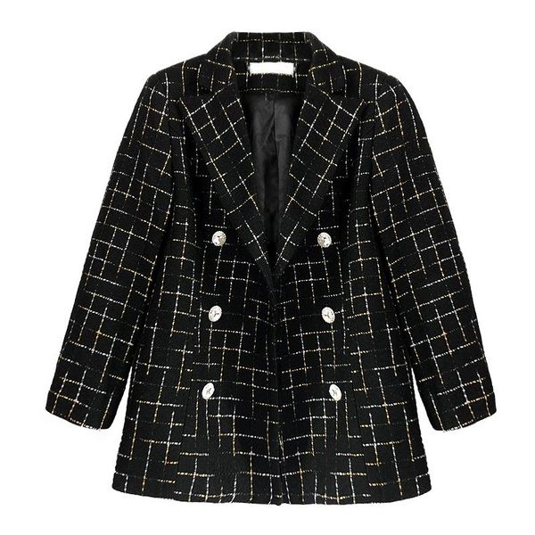 

women's suits & blazers autumnwomen's temperament casual check small suit female spring european and american retro students thick, White;black