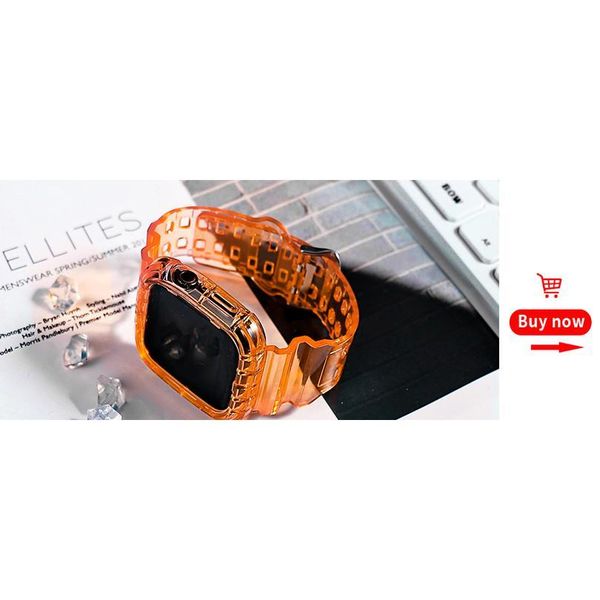 

strap for watch band series 6 se 5 4 321 transparent for iwatch bracelet 38mm 40mm 42mm 44mm watchband acc qylblu, Black;brown