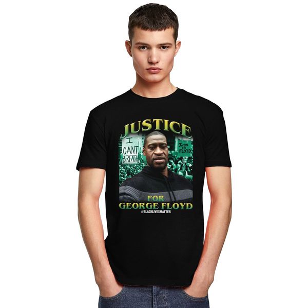 

спорт justice for george floyd футболка для мужчин стильный хлопка футболки с короткими рукавами черный lives matter tee top slim fit одежды