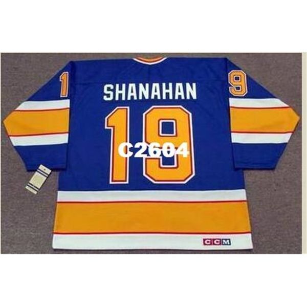 

mens #19 brendan shanahan st. louis blues 1991 ccm vintage retro hockey jersey or custom any name or number retro jersey, Black