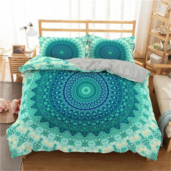 

zeimon 3d bedding cover mandala printed 2/3pcs duvet cover sets bohemia soft microfiber bedclothes luxury home textiles1