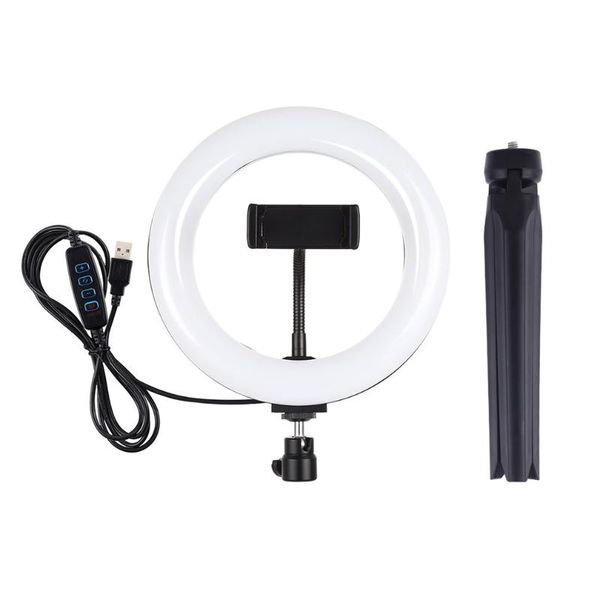 

7,9-дюймовый 20см desktop треугольник кронштейн led ring заливка light + телефон клип видео чат селфи фотография штатив