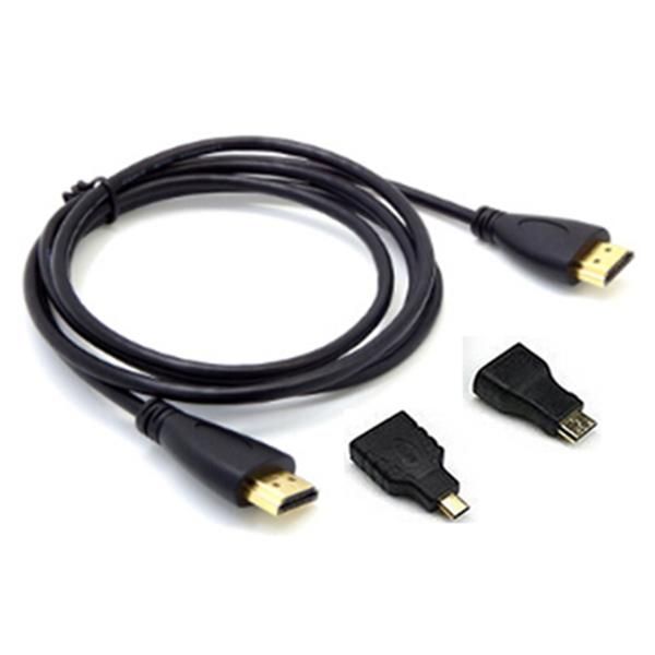 

3 in 1 hdmi to mini & micro hdmi v1.4 converter adapter cable black