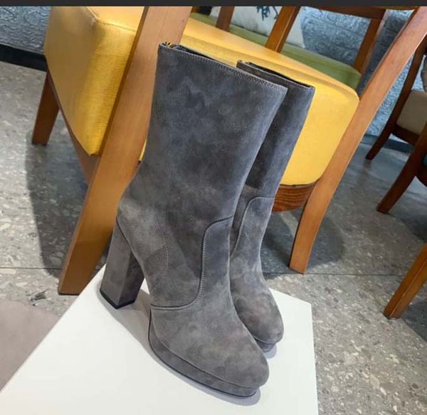 

2021 women leather shoes lace up buckle ankle boots factory direct female rough heel round head size:35-41 25, Black