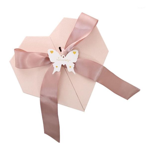 

1pc heart shaped gift box creative christmas present case candy box (pink)1